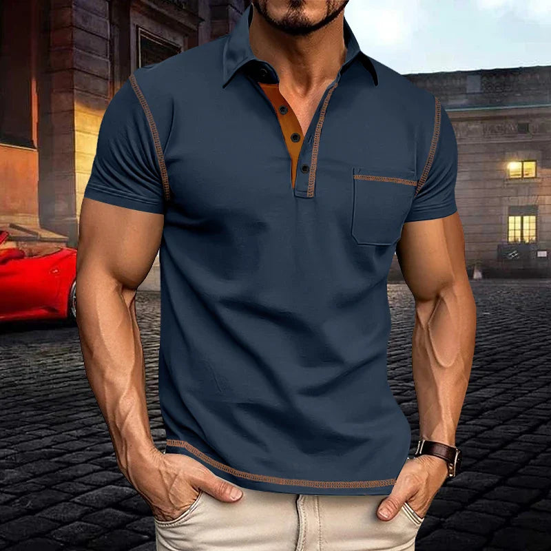 Pocket Lapel Polo Shirt