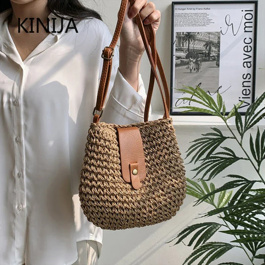 Woven Straw Beach Bag