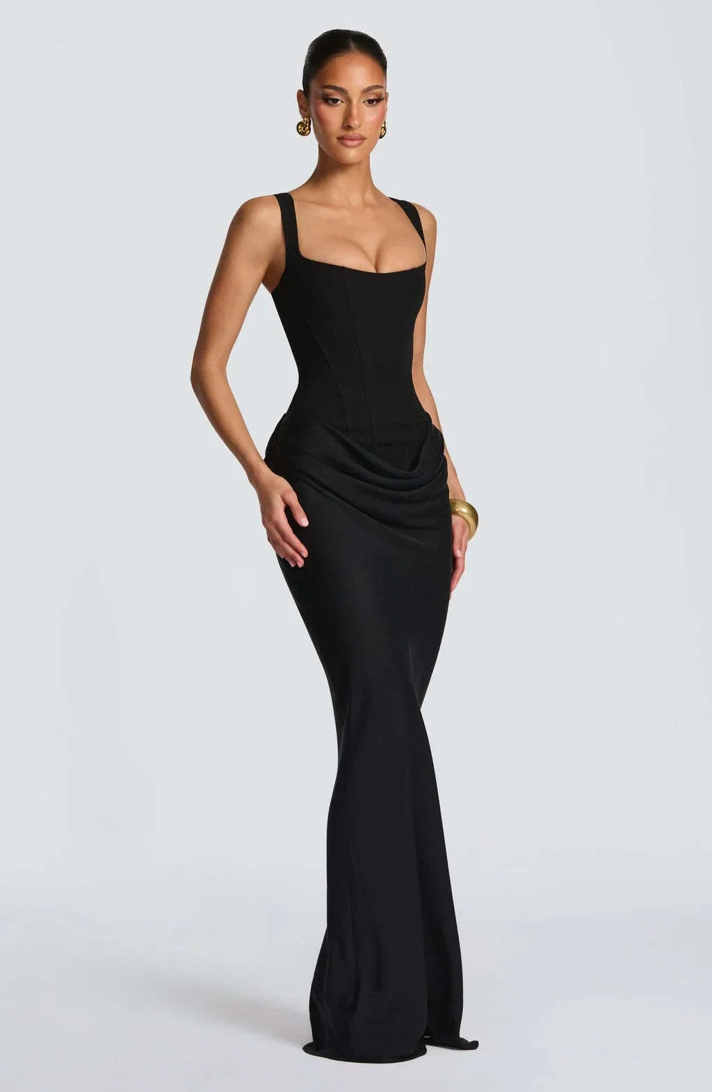 Pleated Off Shoulder Dress