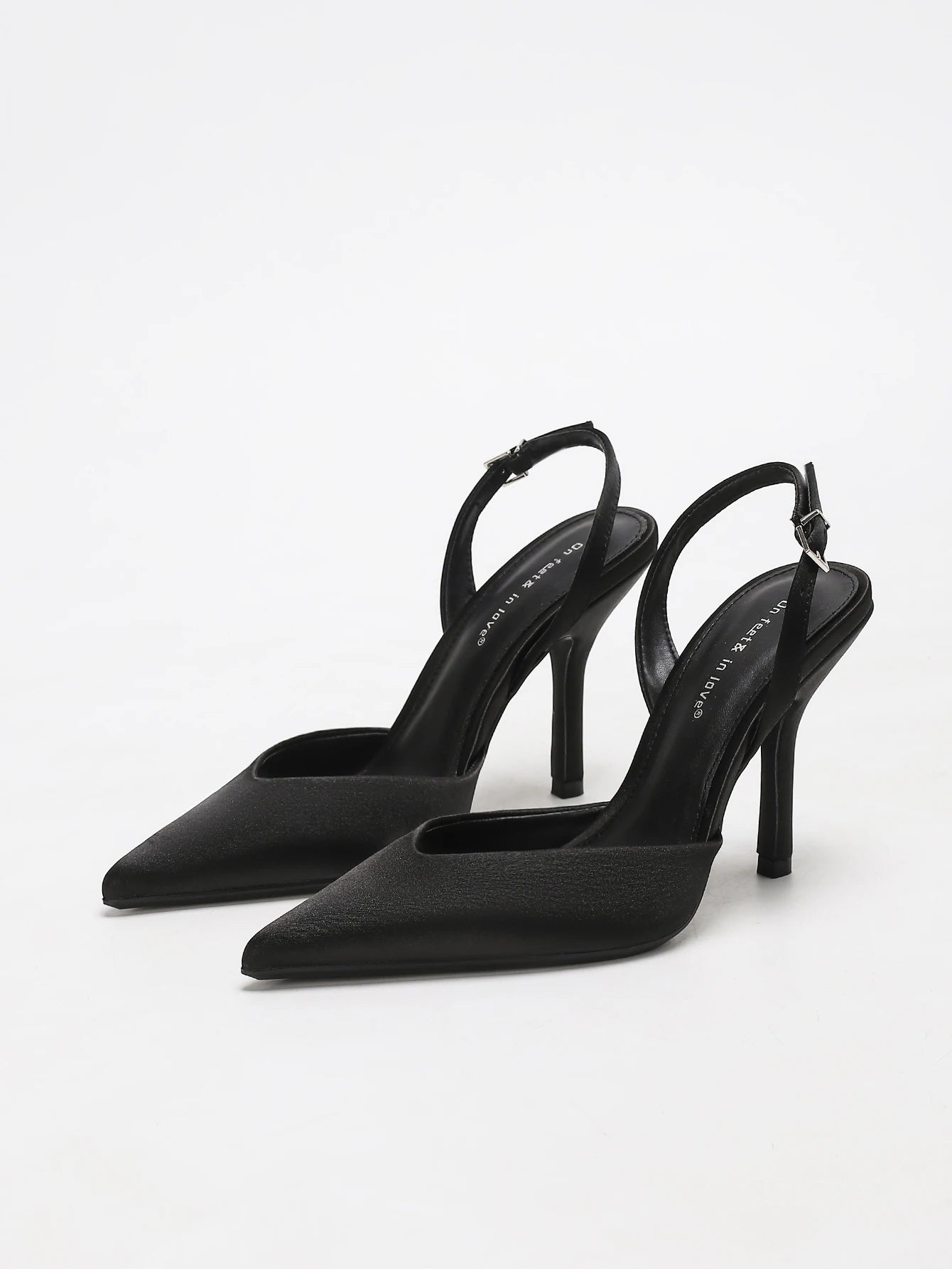 Satin Slingback Heel Sandals