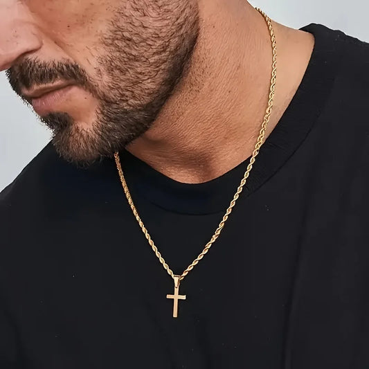 Geometric Cross Pendant Necklace