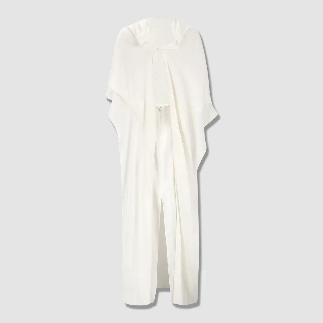 Elegant Silk Cape Dress