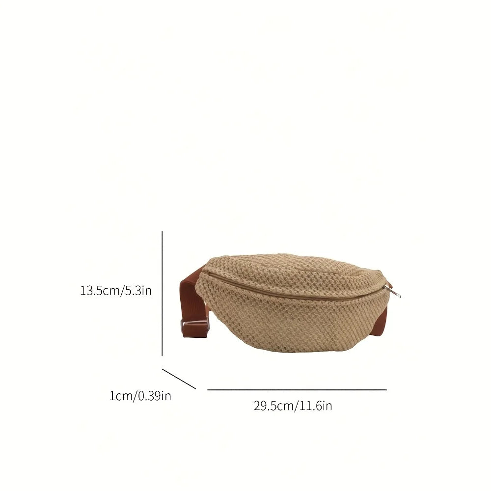 Straw Waist Crossbody Bag
