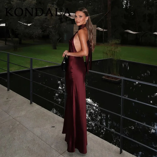 Elegant Halter Backless Dress