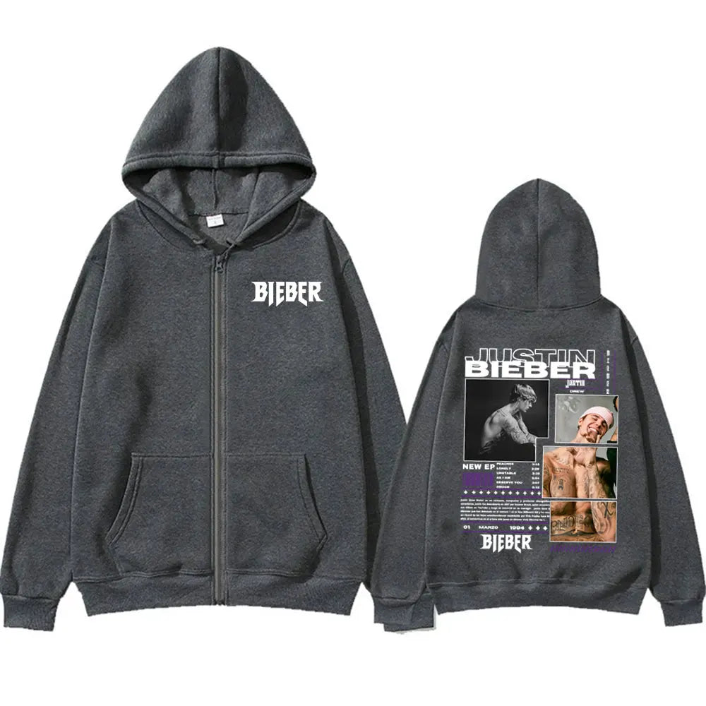 Justin Bieber Zip Hoodie