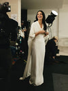 Elegant Silk Cape Dress