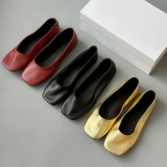 Genuine Leather Flat Shoes