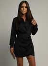 Elegant Satin Shirt Dress