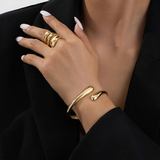 Gold Twist Cuff Bracelet