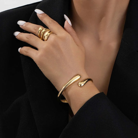 Gold Twist Cuff Bracelet