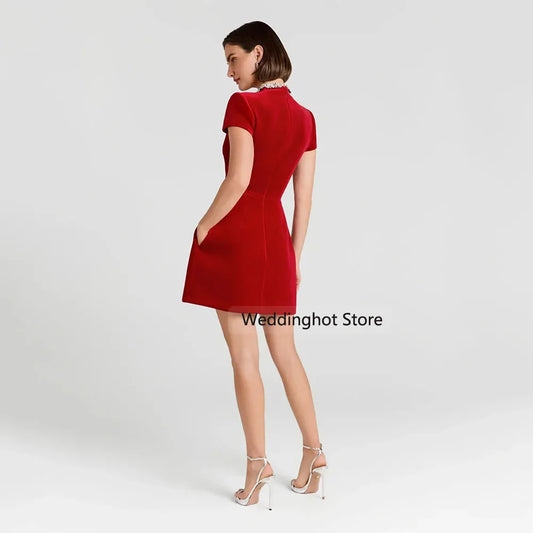 Velvet Crystal Mini Dress