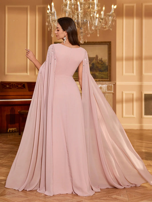 Rhinestone Chiffon Party Dress