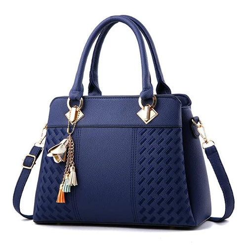 Tassel Leather Tote Bag