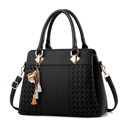 Tassel Leather Tote Bag