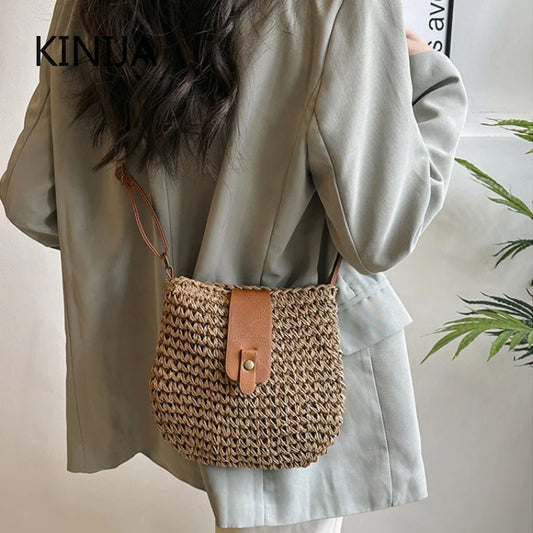 Woven Straw Beach Bag