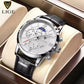 LIGE Leather Sport Watch