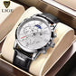 LIGE Leather Sport Watch
