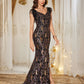Beaded Sequin Evening Gown