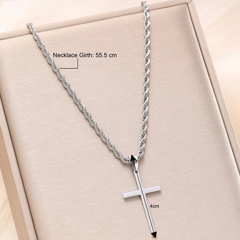 Geometric Cross Pendant Necklace