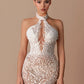 White Halter Maxi Gown