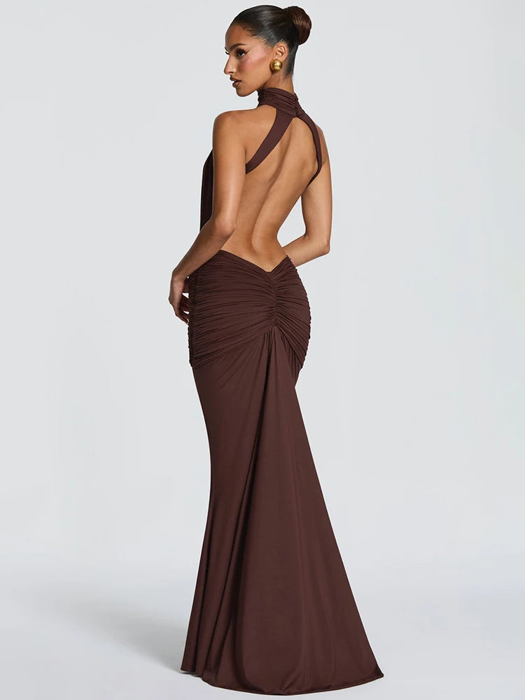 Backless Bodycon Maxi Dress