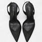 Satin Slingback Heel Sandals