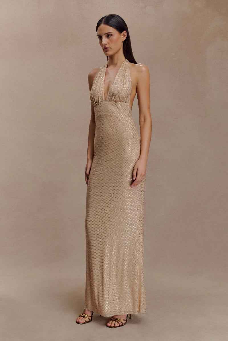 Strapless Backless Maxi Dress