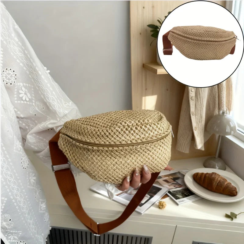 Straw Waist Crossbody Bag