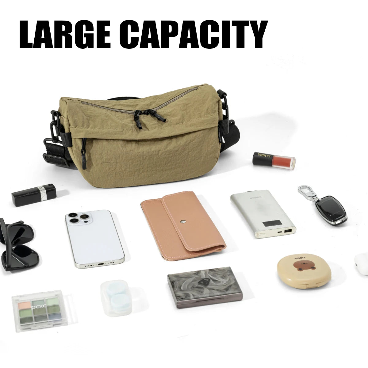 Waterproof Nylon Crossbody Bag
