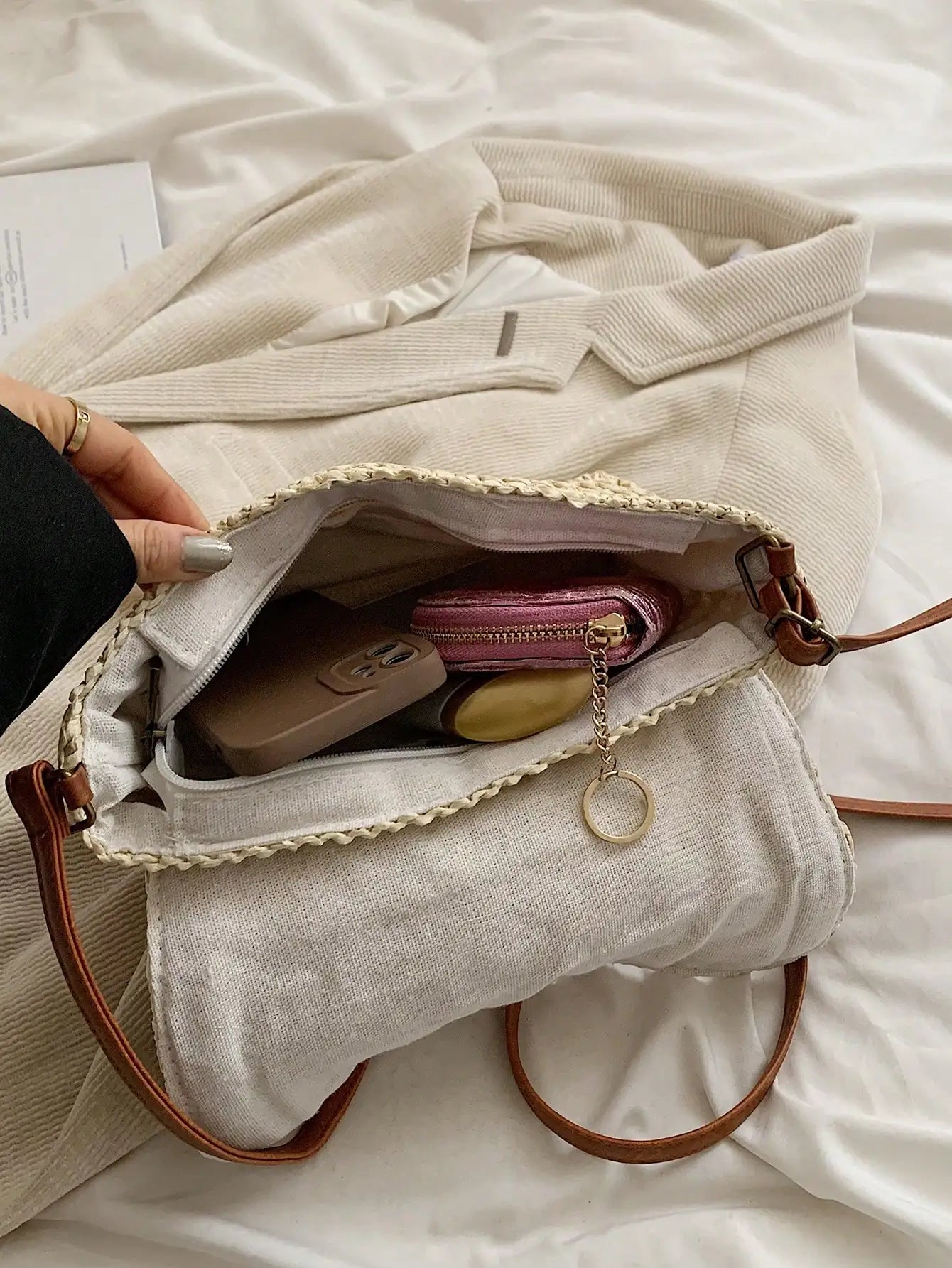 Fashion Straw Crossbody Bag