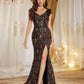 Beaded Sequin Evening Gown