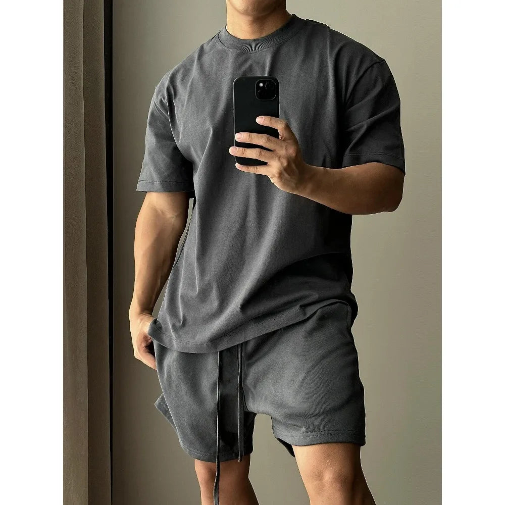 Cotton Shorts Set Men