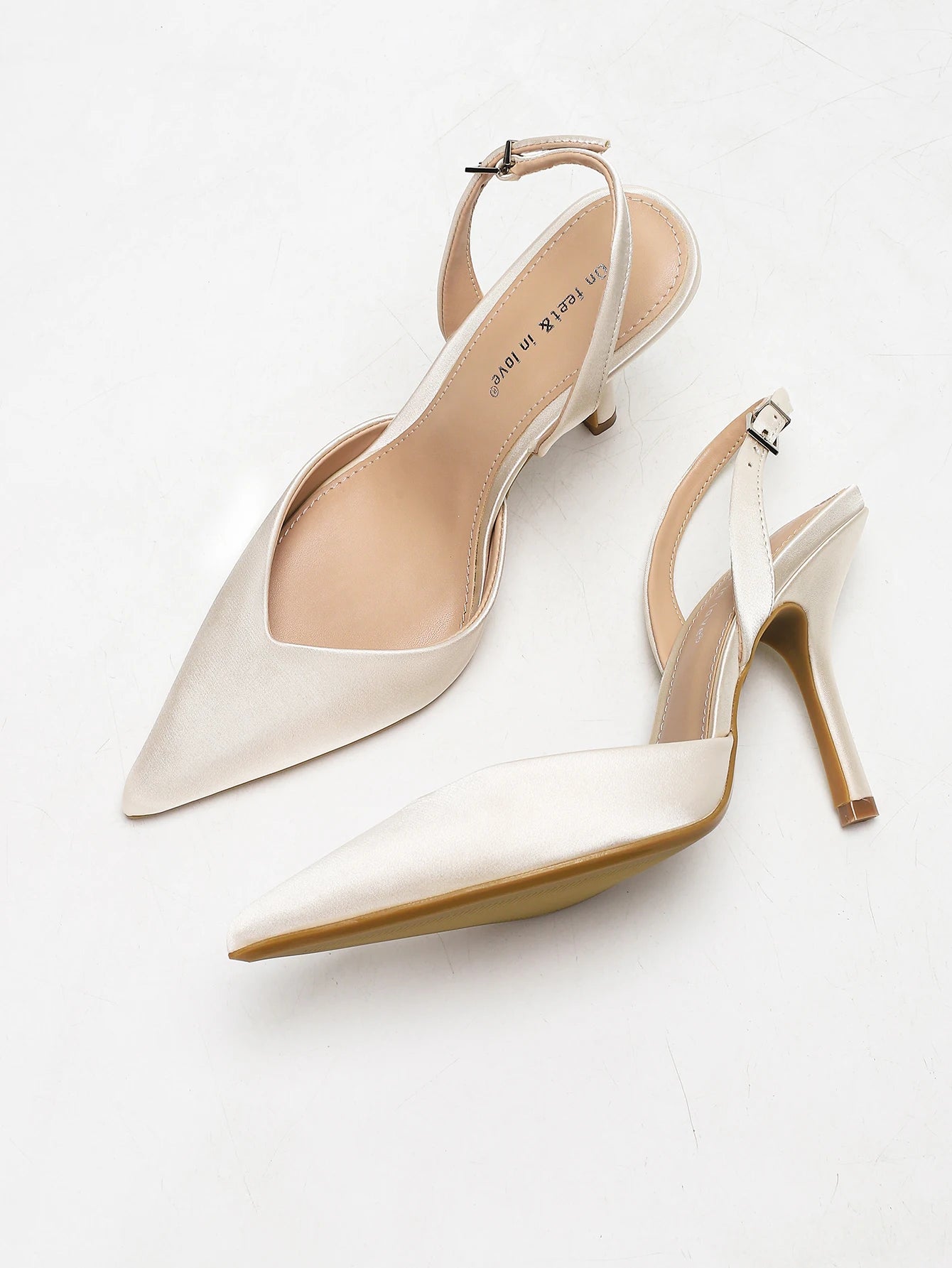 Satin Slingback Heel Sandals
