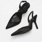 Satin Slingback Heel Sandals