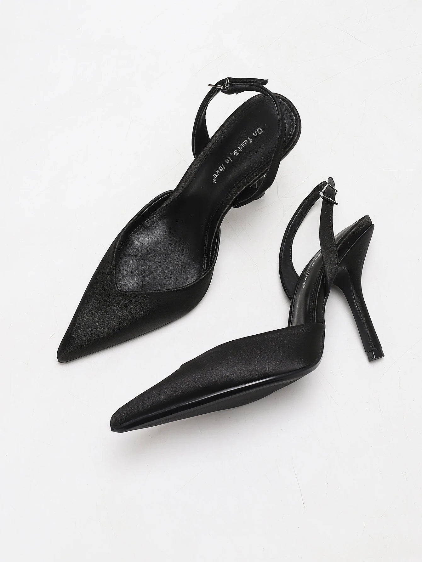 Satin Slingback Heel Sandals
