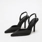 Satin Slingback Heel Sandals
