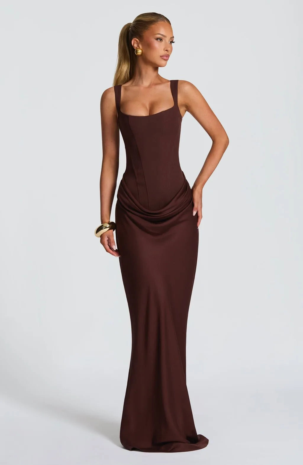 Pleated Off Shoulder Dress