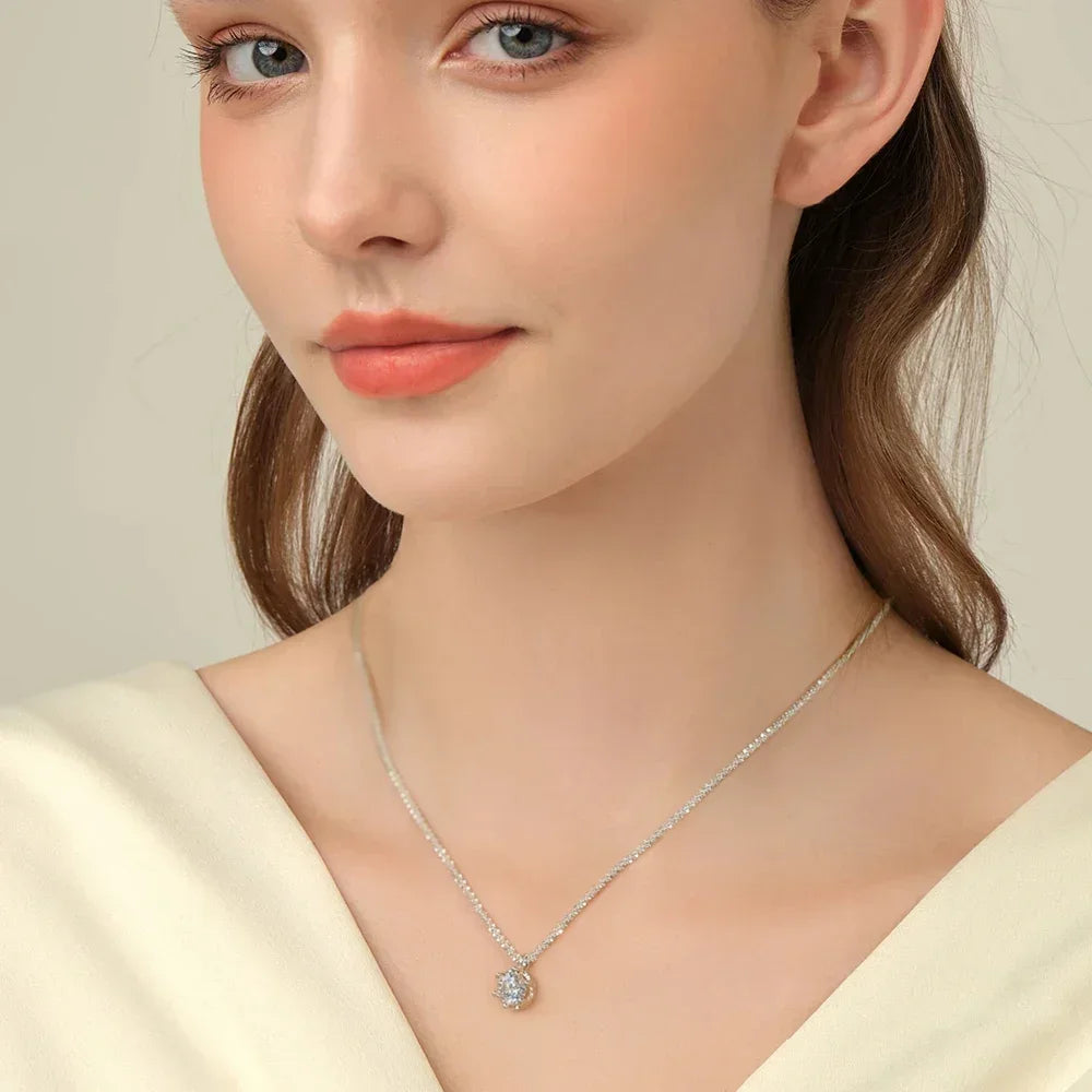 Moissanite Silver Pendant Necklace