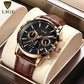 LIGE Leather Sport Watch
