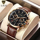 LIGE Leather Sport Watch
