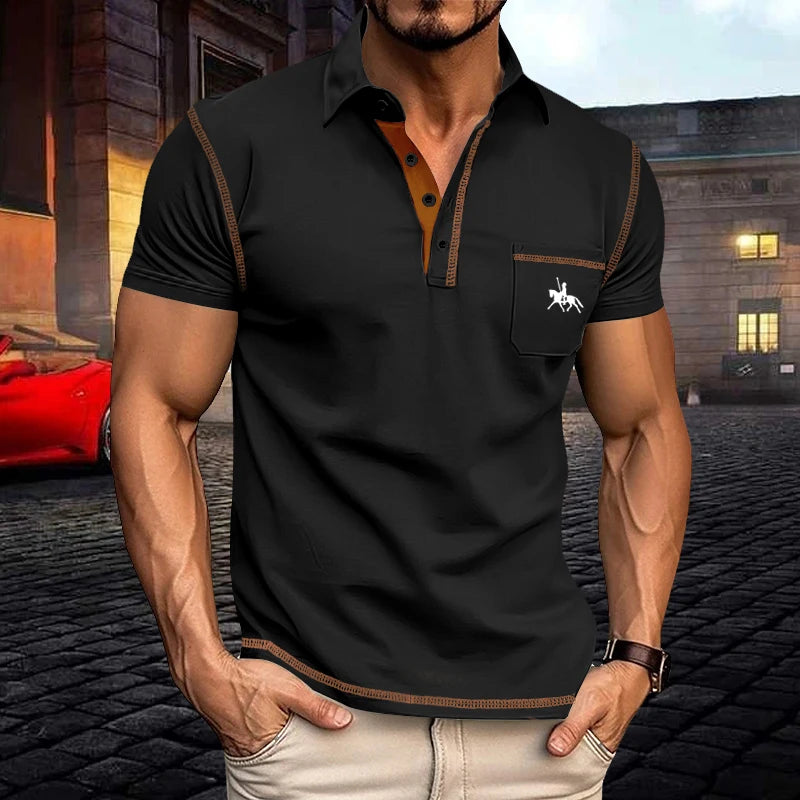 Pocket Lapel Polo Shirt