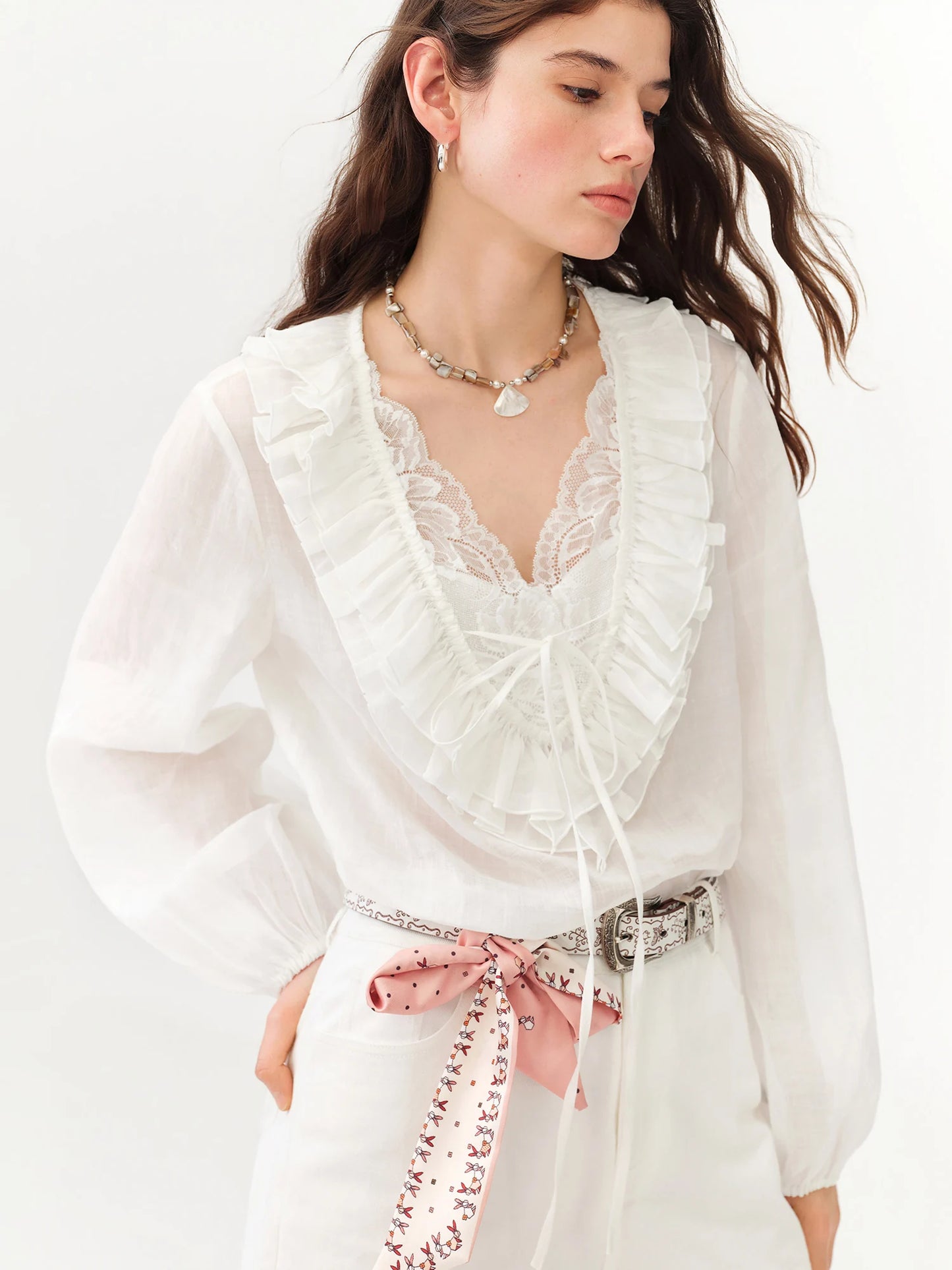 Lace Ramie Summer Blouse