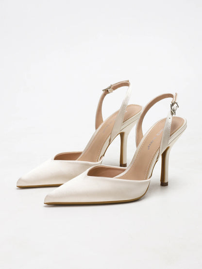 Satin Slingback Heel Sandals