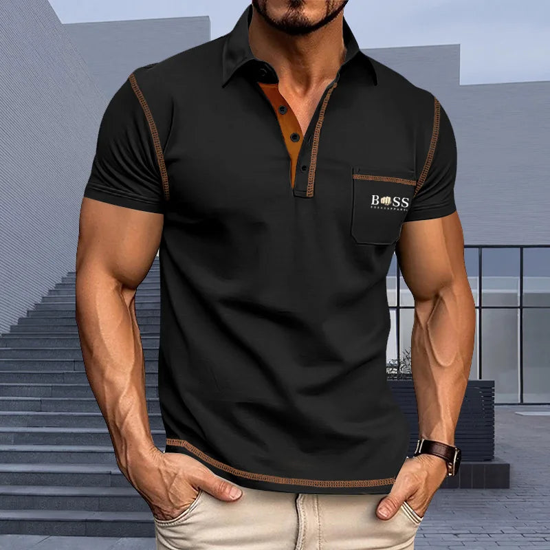 Pocket Lapel Polo Shirt