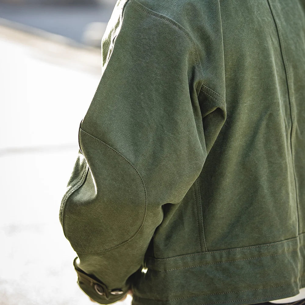 Retro Canvas Bomber Jacket