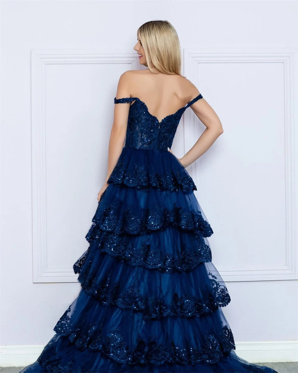 Floral Ruffle Prom Dress