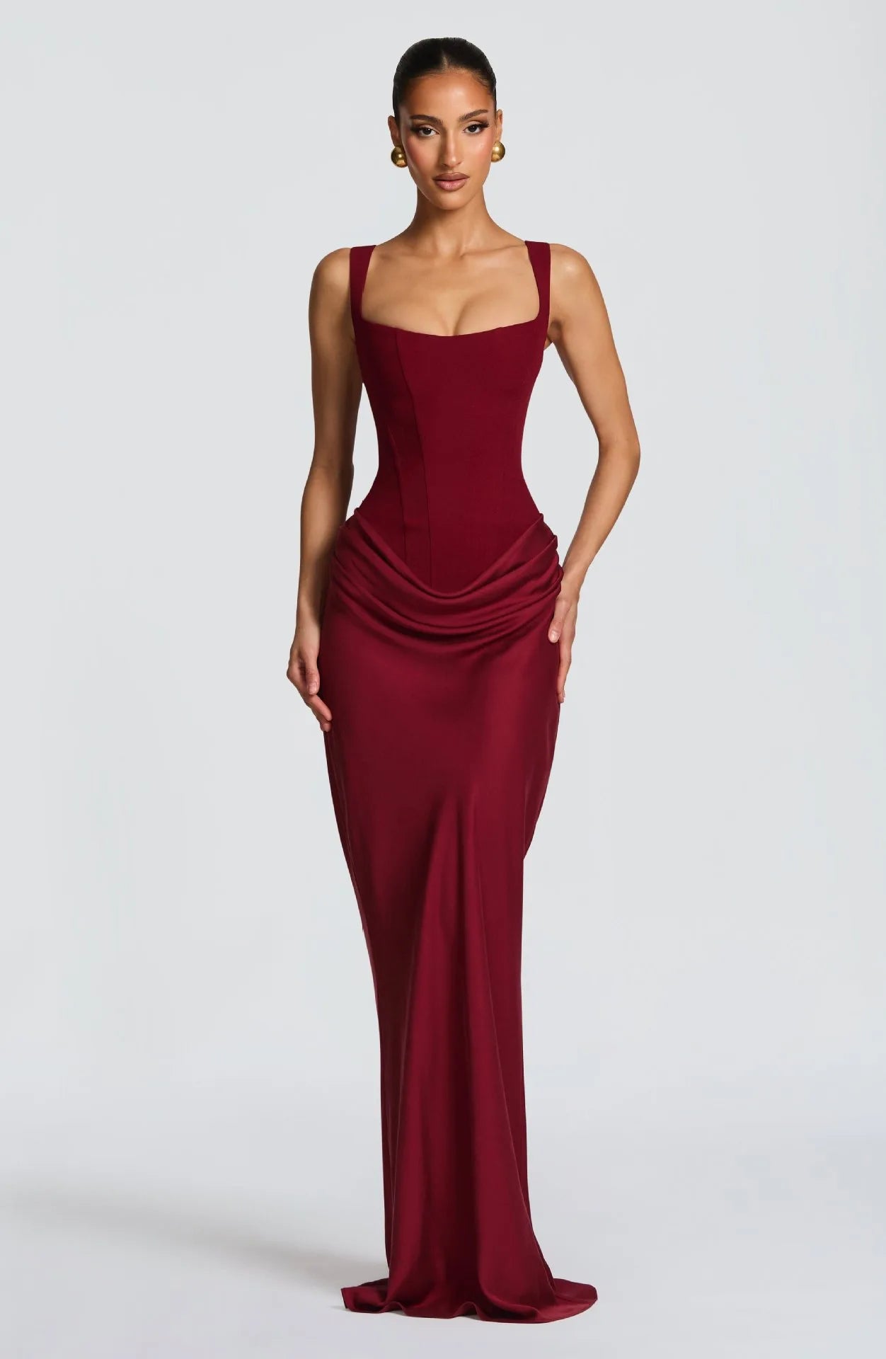 Pleated Off Shoulder Dress