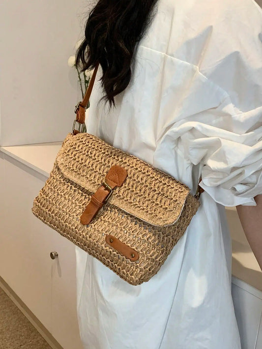 Fashion Straw Crossbody Bag