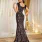 Beaded Sequin Evening Gown