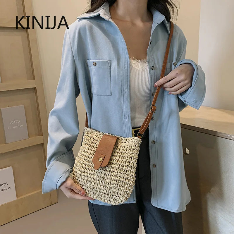 Woven Straw Beach Bag